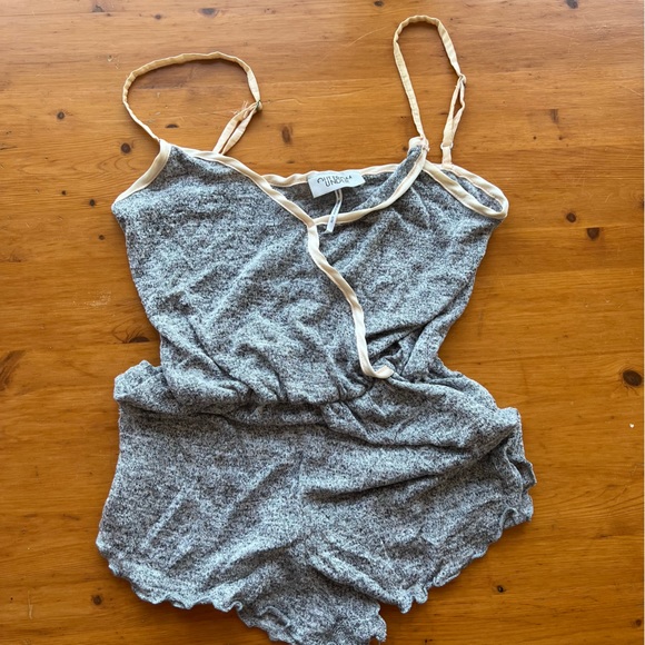 Heather grey shorts romper - Picture 1 of 5